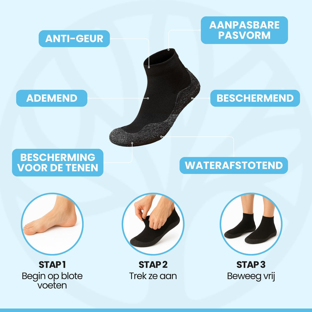 Fittershape Barefoot Sockschoenen: Lichtgewicht, Ademend, Grip en Brede Teenruimte