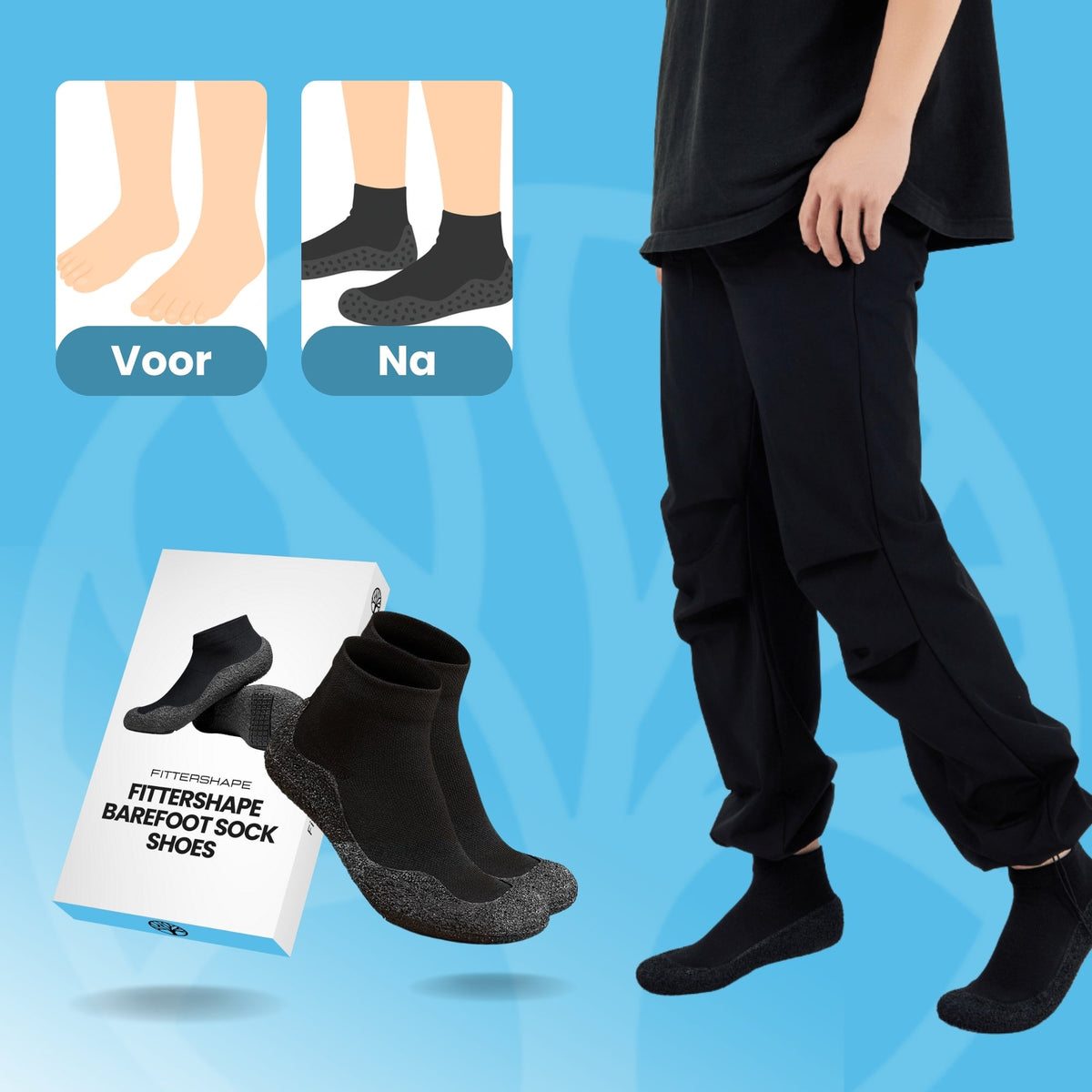 Fittershape Barefoot Sockschoenen: Lichtgewicht, Ademend, Grip en Brede Teenruimte